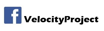 Facebook logo with VelocityProject written in text to the right of the logo